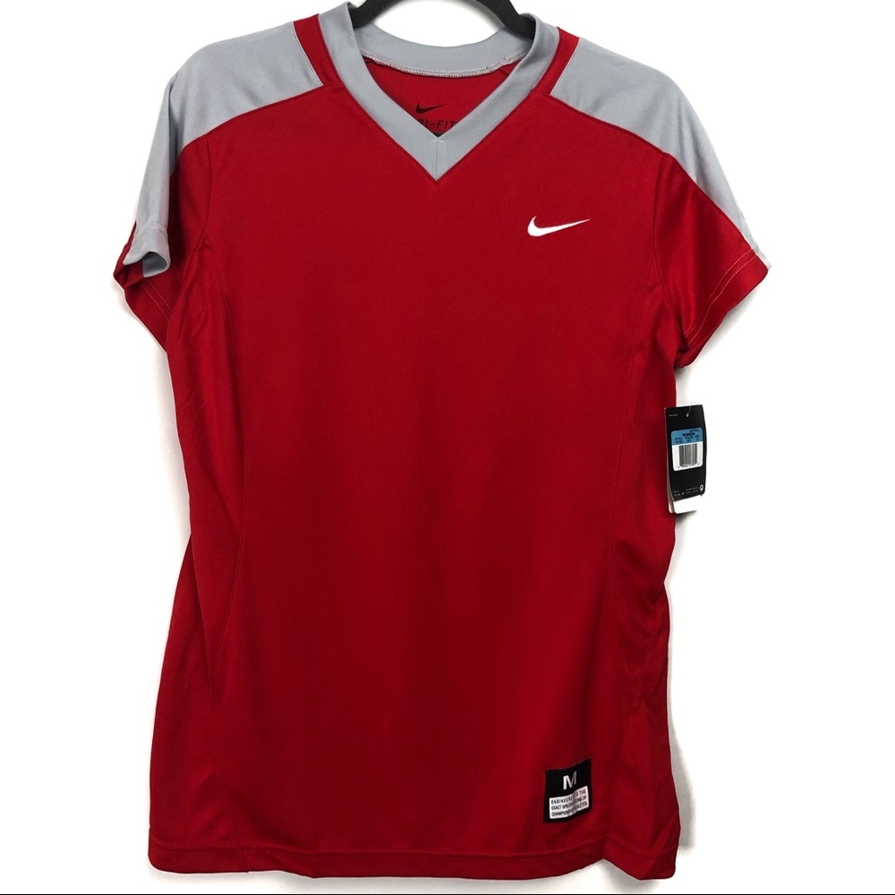 NIKE Team Dri-Fit Game Jersey, Red/Gray